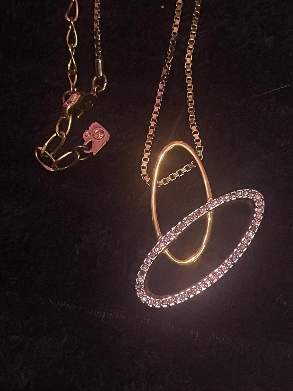 Genuine Swarovski Rare Gold Plated Pendant Necklace - Old Collection -18